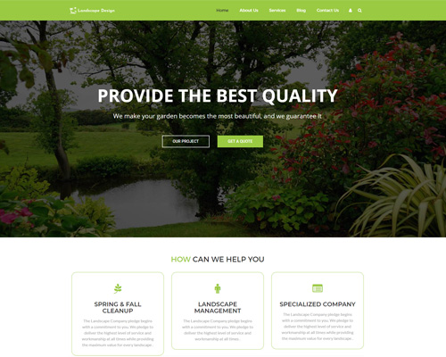 Landscaping Website Theme Brandart Designs